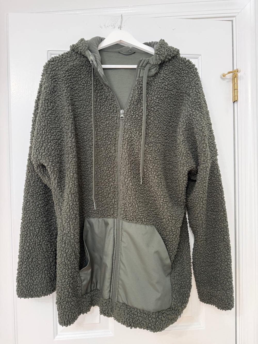 Adidas Olive green fleece zip up hoodie